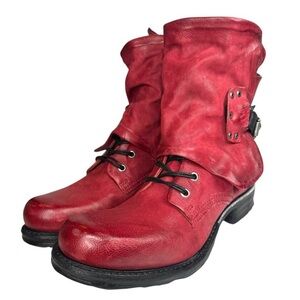 A.S.98 Simon Convertable Red
Leather Boots Size 41 (9.5-10)